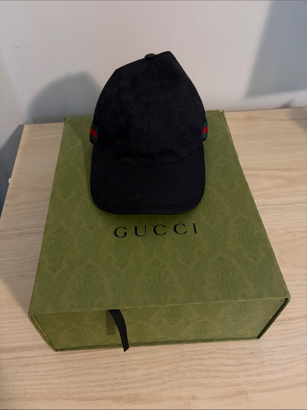 Authentic Gucci Black Hat with Red and Green Accents - Picture 2 of 11